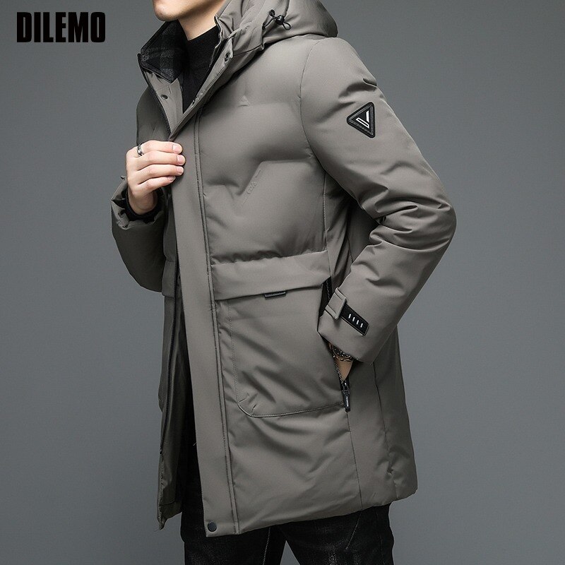 최고 품질의 겨울 새로운 캐주얼 패션 후드 파카 남자 한국 디자이너 브랜드 의류 따뜻한 윈드 파커 퍼퍼 코트 옷 남자